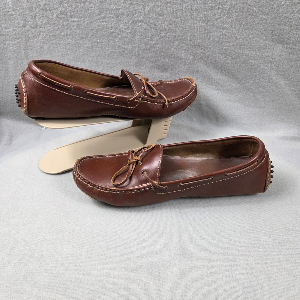 Cole Haan Driving Loafers Mens 13D Brown Fair Leather Lace Up Moc Toe 13215